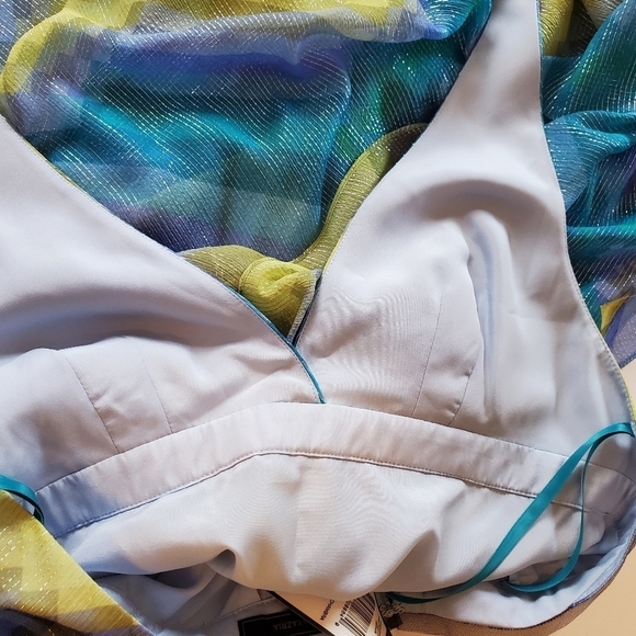 BCBGMaxAzria BT Chambra Silk Halter Metallic Draped Goddess Maxi Dress S… - Picture 14 of 15